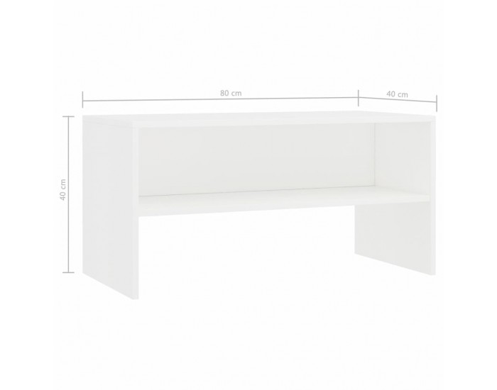 Sonata ТВ шкаф, бял, 80x40x40 см, ПДЧ
