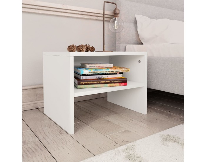 Sonata H Нощно шкафче, бяло, 40x30x30 см, инженерно дърво