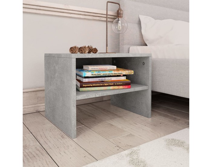 Sonata H Нощни шкафчета, 2 бр, бетонно сив, 40x30x30 см, инженерно дърво