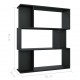 Sonata Библиотека/разделител за стая, черна, 80x24x96 см, ПДЧ