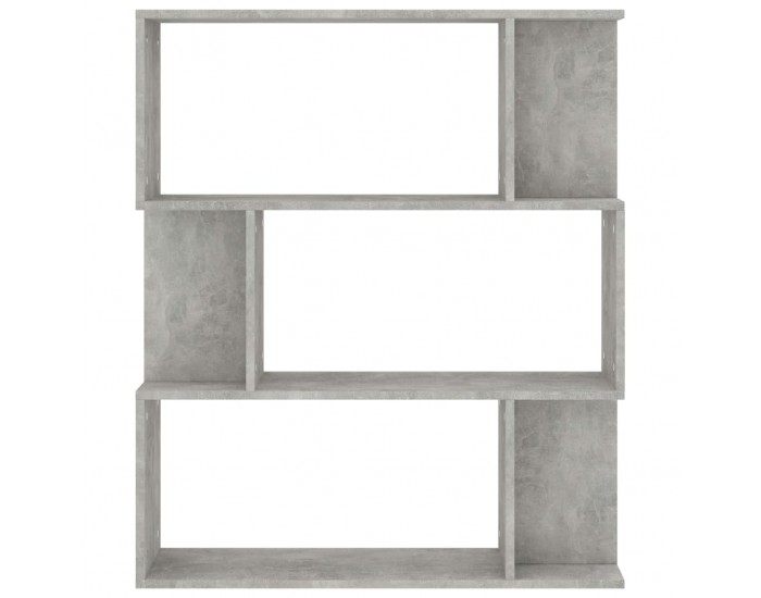 Sonata Библиотека/разделител за стая, бетонно сива, 80x24x96 см, ПДЧ