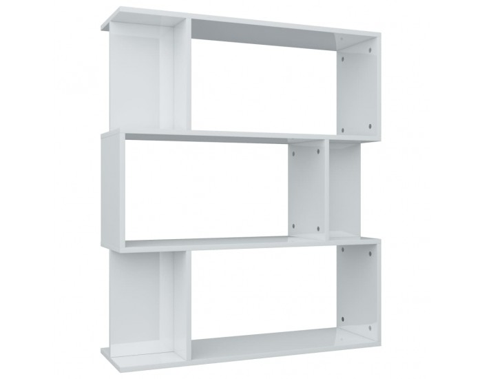 Sonata Библиотека/разделител за стая, бял гланц, 80x24x96 см, ПДЧ