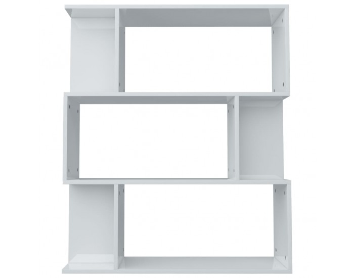 Sonata Библиотека/разделител за стая, бял гланц, 80x24x96 см, ПДЧ