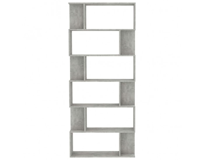Sonata Библиотека/разделител за стая, бетонно сива, 80x24x192 см, ПДЧ
