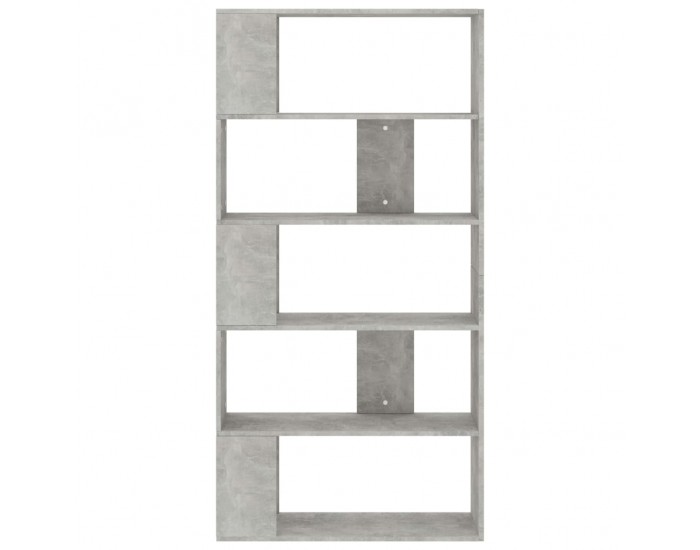 Sonata Библиотека/разделител за стая, бетонно сива, 80x24x159 см, ПДЧ