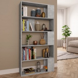 Sonata Библиотека/разделител за стая, бетонно сива, 80x24x159 см, ПДЧ - Дневна
