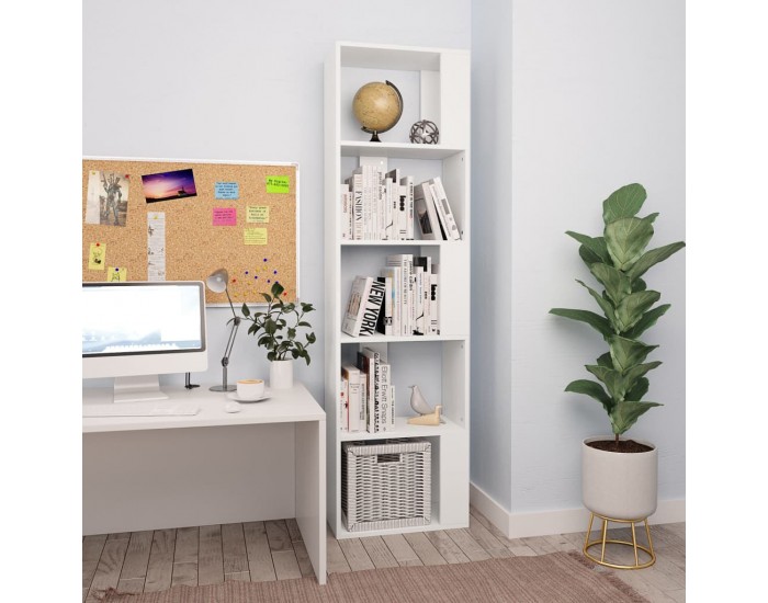 Sonata Библиотека/разделител за стая, бяла, 45x24x159 см, ПДЧ