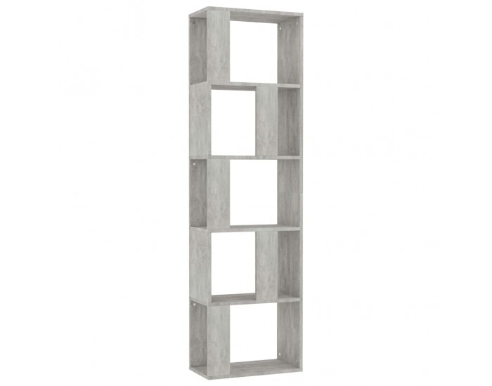 Sonata Библиотека/разделител за стая, бетонно сива, 45x24x159 см, ПДЧ