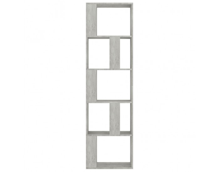 Sonata Библиотека/разделител за стая, бетонно сива, 45x24x159 см, ПДЧ