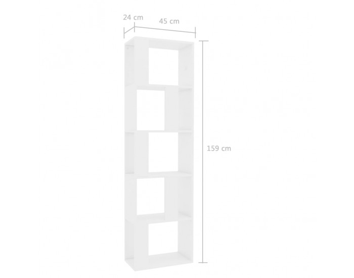 Sonata Библиотека/разделител за стая, бял гланц, 45x24x159 см, ПДЧ Sonata Библиотека/разделител за стая, бял гланц, 45x24x159 см, ПДЧ