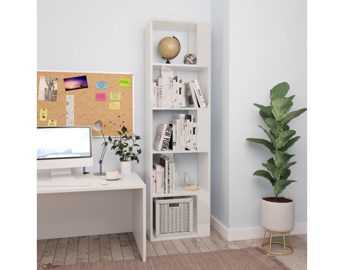 Sonata Библиотека/разделител за стая, бял гланц, 45x24x159 см, ПДЧ Sonata Библиотека/разделител за стая, бял гланц, 45x24x159 см, ПДЧ