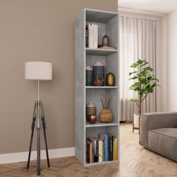 Sonata Библиотека/ТВ шкаф, бетонно сива, 36x30x143 см, ПДЧ - Дневна