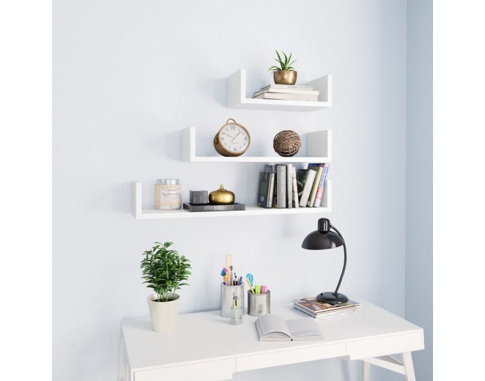 Sonata Стенни рафтове, 3 бр, бели, ПДЧ