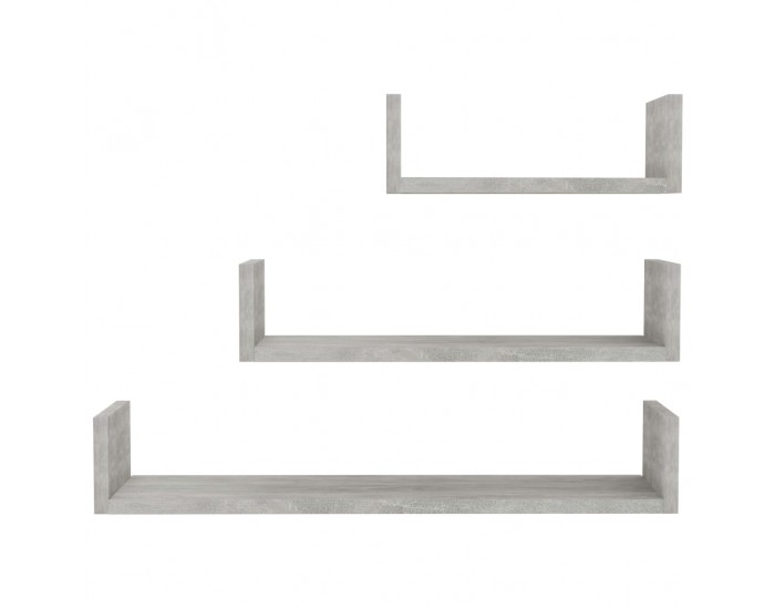 Sonata Стенни рафтове, 3 бр, бетонно сиво, ПДЧ