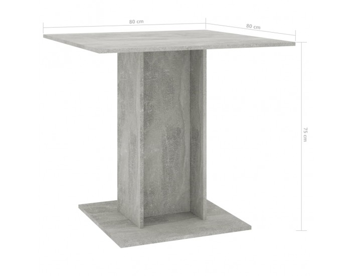 Sonata Трапезна маса, бетонно сива, 80x80x75 см, ПДЧ