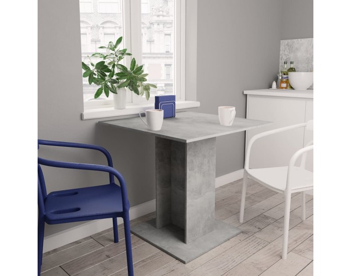 Sonata H Трапезна маса, бетонно сива, 80x80x75 см, инженерно дърво