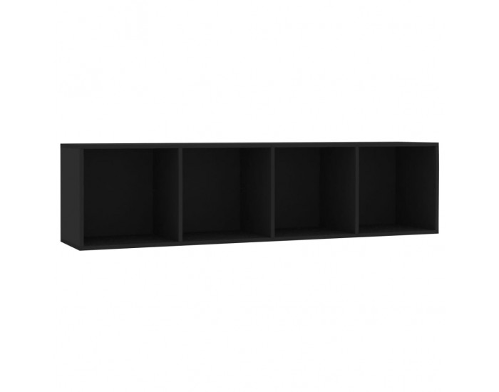 Sonata Библиотека/ТВ шкаф, черна, 143x30x36 см
