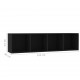 Sonata Библиотека/ТВ шкаф, черна, 143x30x36 см