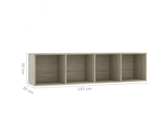 Sonata Библиотека/ТВ шкаф, дъб сонома, 143x30x36 см