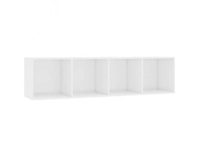 Sonata Библиотека/ТВ шкаф, силен гланц, бяла, 143x30x36 см