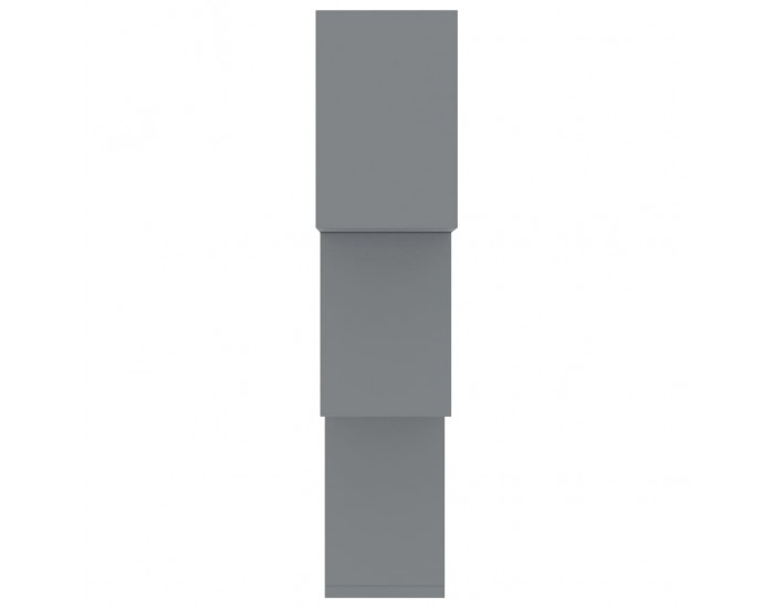 Sonata Квадратни стенни рафтове сиво със силен гланц 84,5x15x27 см ПДЧ