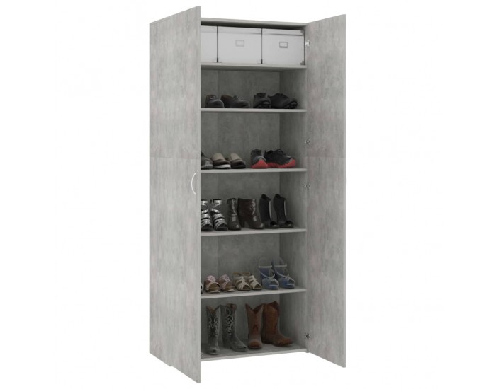 Sonata Шкаф за обувки, бетоново сиво, 80x35,5x180 см, ПДЧ