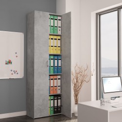 Sonata Офис шкаф, бетонно сив, 60x32x190 см, ПДЧ - Шкафове и Модули