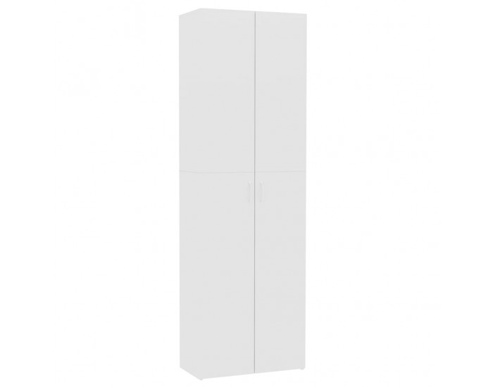 Sonata Офис шкаф, бяло със силен гланц, 60x32x190 см, ПДЧ