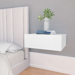 Sonata Нощно шкафче със стенен монтаж, бяло, 40x30x15 см, ПДЧ - Нощни шкафчета