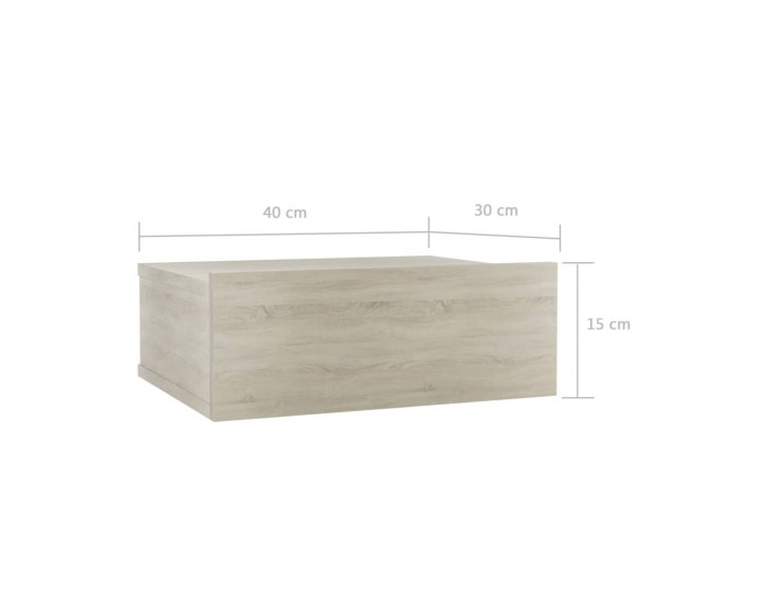 Sonata Нощни шкафчета за стена, 2 бр, дъб сонома, 40x30x15 см, ПДЧ