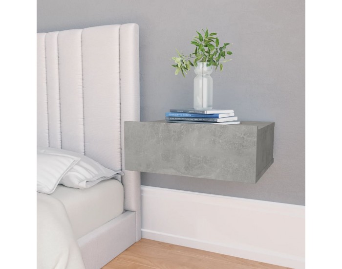 Sonata H Нощно шкафче за стена, бетонно сиво, 40x30x15см инженерно дърво