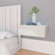 Sonata Нощно шкафче за стена, силен бял гланц, 40x30x15 см, ПДЧ