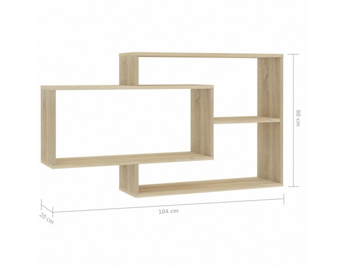 Sonata Стенни рафтове, дъб сонома, 104x20x60 см, ПДЧ