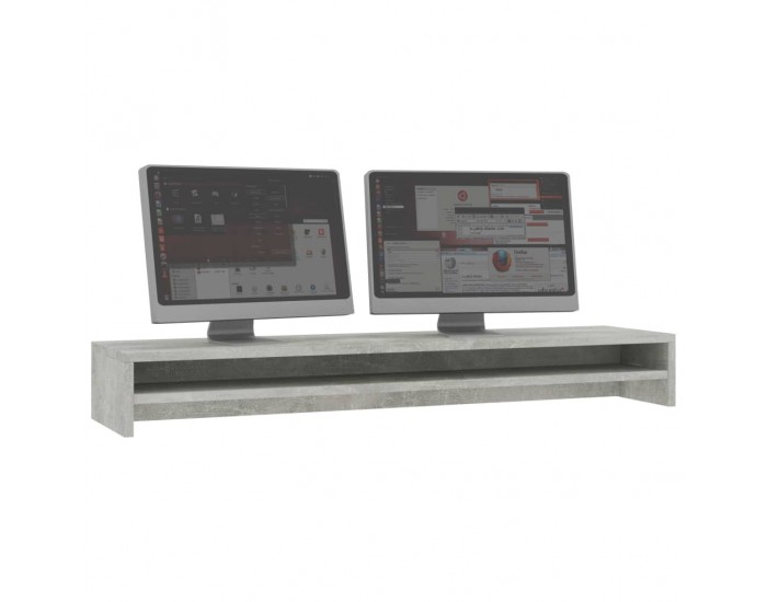 Sonata Стойка за монитор, бетонно сива, 100x24x13 см, ПДЧ