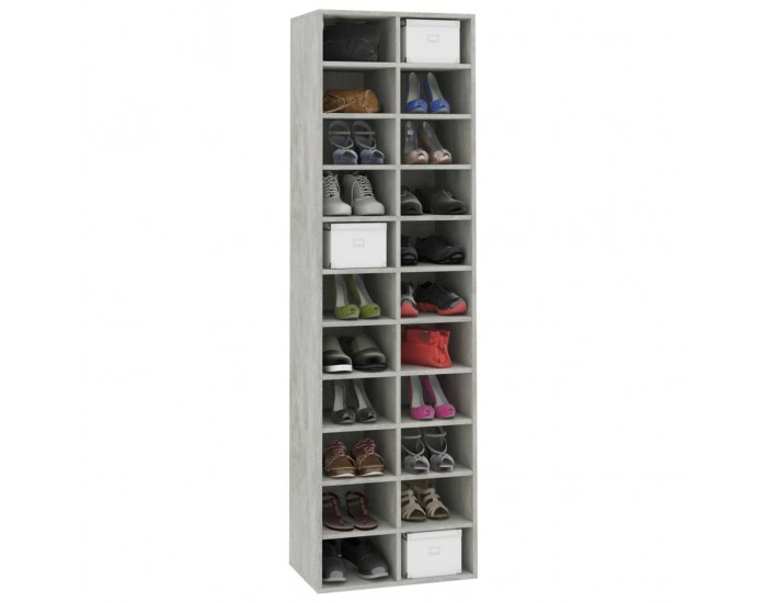 Sonata Шкаф за обувки, бетонно сиво, 54x34x183 см, ПДЧ