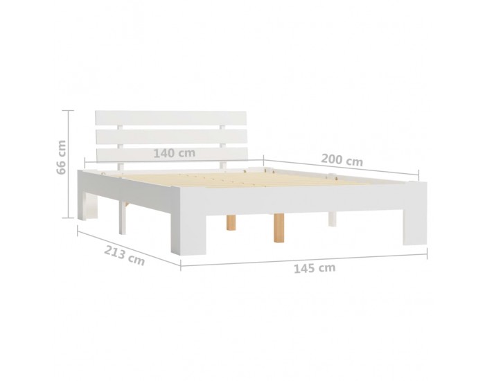 Sonata Рамка за легло, бяла, бор масив, 140х200 см