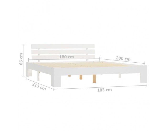 Sonata Рамка за легло, бяла, бор масив, 180х200 см