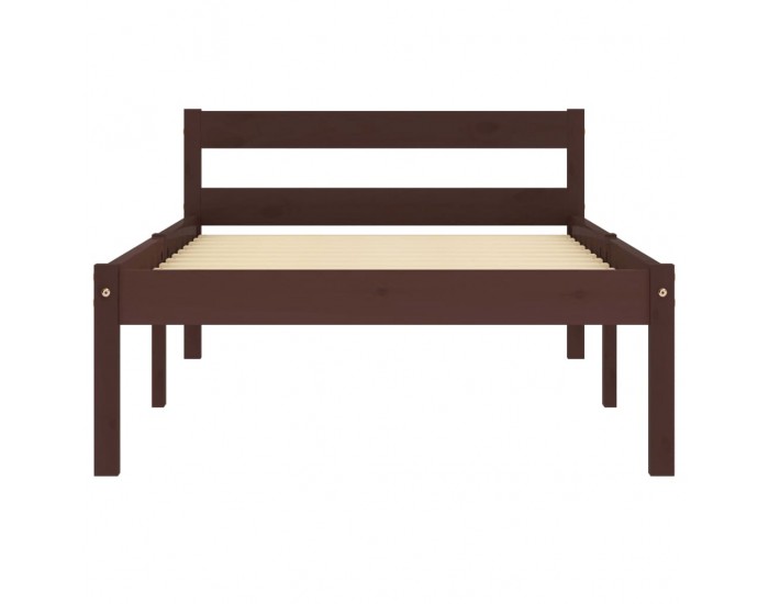 Sonata Рамка за легло, тъмнокафява, бор масив, 100x200 см