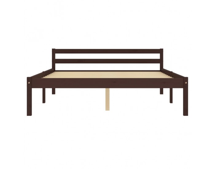 Sonata Рамка за легло, тъмнокафява, бор масив, 140x200 см