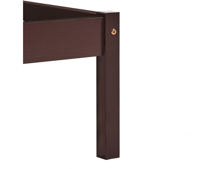 Sonata Рамка за легло, тъмнокафява, бор масив, 140x200 см