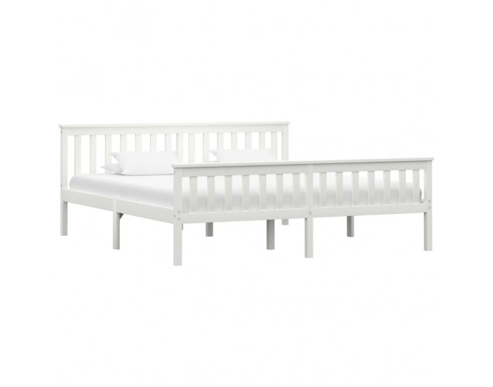 Sonata Рамка за легло, бяла, борова дървесина масив, 180x200 cм