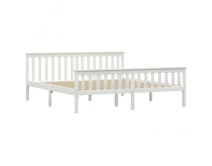 Sonata Рамка за легло, бяла, борова дървесина масив, 180x200 cм