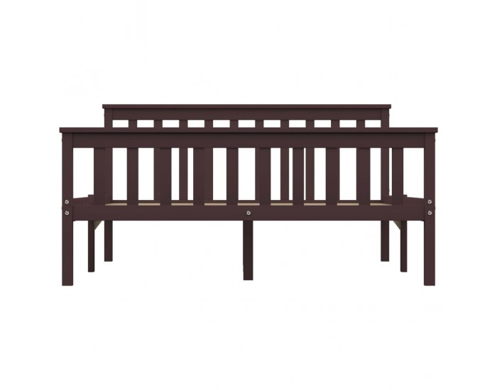 Sonata Рамка за легло, тъмнокафява, борово дърво масив, 140x200 см