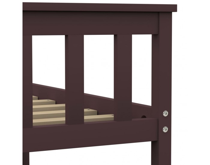 Sonata Рамка за легло, тъмнокафява, борово дърво масив, 140x200 см