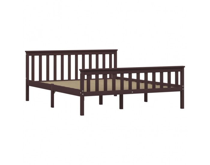 Sonata Рамка за легло, тъмнокафява, борово дърво масив, 160x200 см