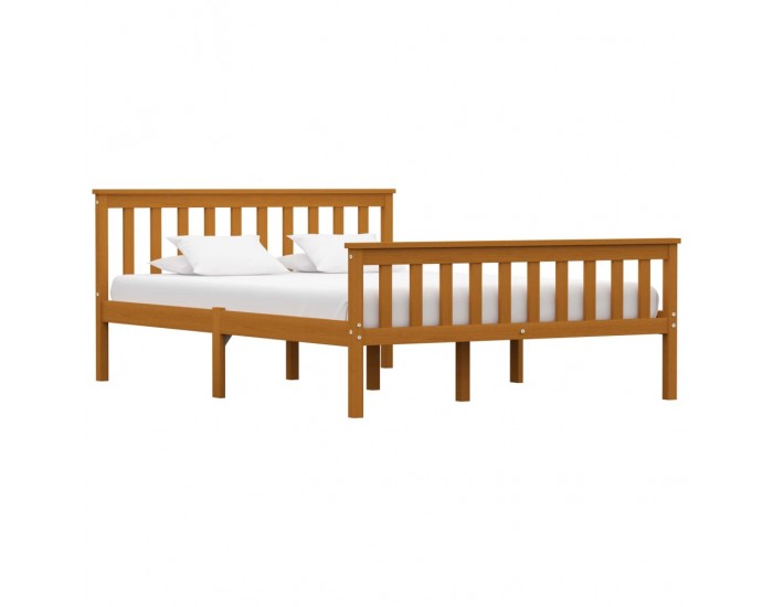 Sonata Рамка за легло, меденокафява, борово дърво масив, 140x200 см