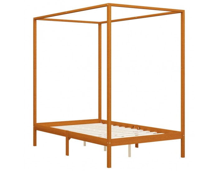 Sonata Рамка за легло с балдахин, меденокафява, бор масив, 120x200 см