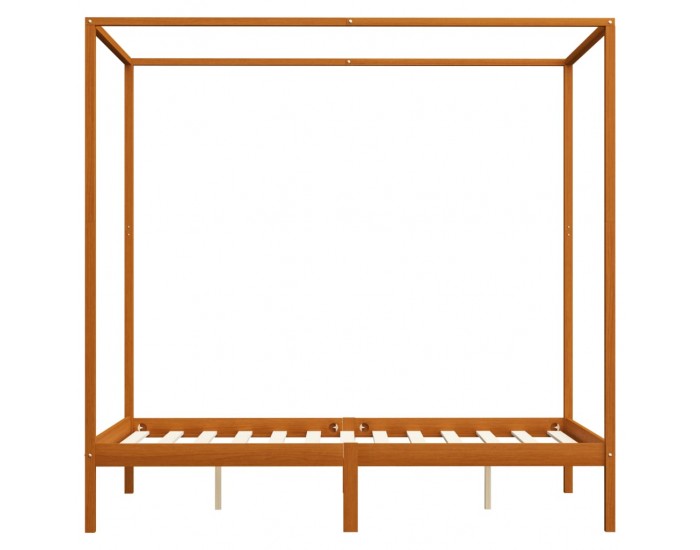 Sonata Рамка за легло с балдахин, меденокафява, бор масив, 120x200 см