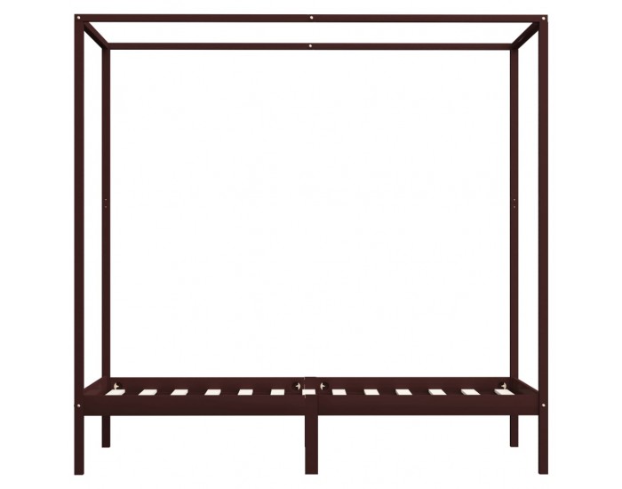 Sonata Рамка за легло с балдахин, тъмнокафява, бор масив, 100x200 см