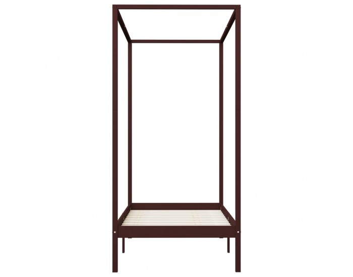 Sonata Рамка за легло с балдахин, тъмнокафява, бор масив, 100x200 см